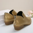 thumbnail image 5 of Willtoo Women's Ankle Boots Low Heels Chunky Fashion Zipper Dressy Booties for Women Pointed Toe Slip On Dress Short Shoes Gold, 5 of 5