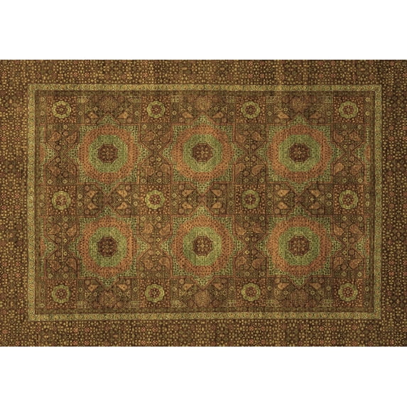 Ahgly Company Indoor Rectangle Abstract Brown Modern Area Rugs, 3' x 5'