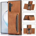 thumbnail image 5 of Design for Samsung Galaxy Note 10 Wallet Case with Tempered Glass Screen Protector PU Leather Credit Card Holder Slot Phone Cases Kickstand Shockproof Protective Cover for Women 6.3 inch Brown, 5 of 14