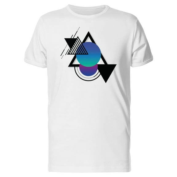 Gradient Circles & Geometric Art T-Shirt Men -Image by Shutterstock, Male XX-Large