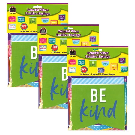 UPC: 0194629011575 | Teacher Created Resources Colorful Vibes Positive Sayings Accents  90 Pieces