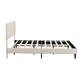 thumbnail image 6 of King Size Bed Platform Frame with Fabric Upholstered Headboard and Wooden Slats, No Box Spring Needed/Easy Assembly, Dark Beige, 6 of 6