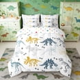 thumbnail image 3 of Erosebridal Colorful Dino Bedding Comforter Set for Kids, Dinosaur Print Full Bedding Set, White, 3 of 6