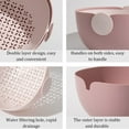 thumbnail image 3 of Double Drain Basket Plastic Fruits Washing Strainer Container Hotel Cafe Kitchen Draining Colander with Handle Reusable, 3 of 9