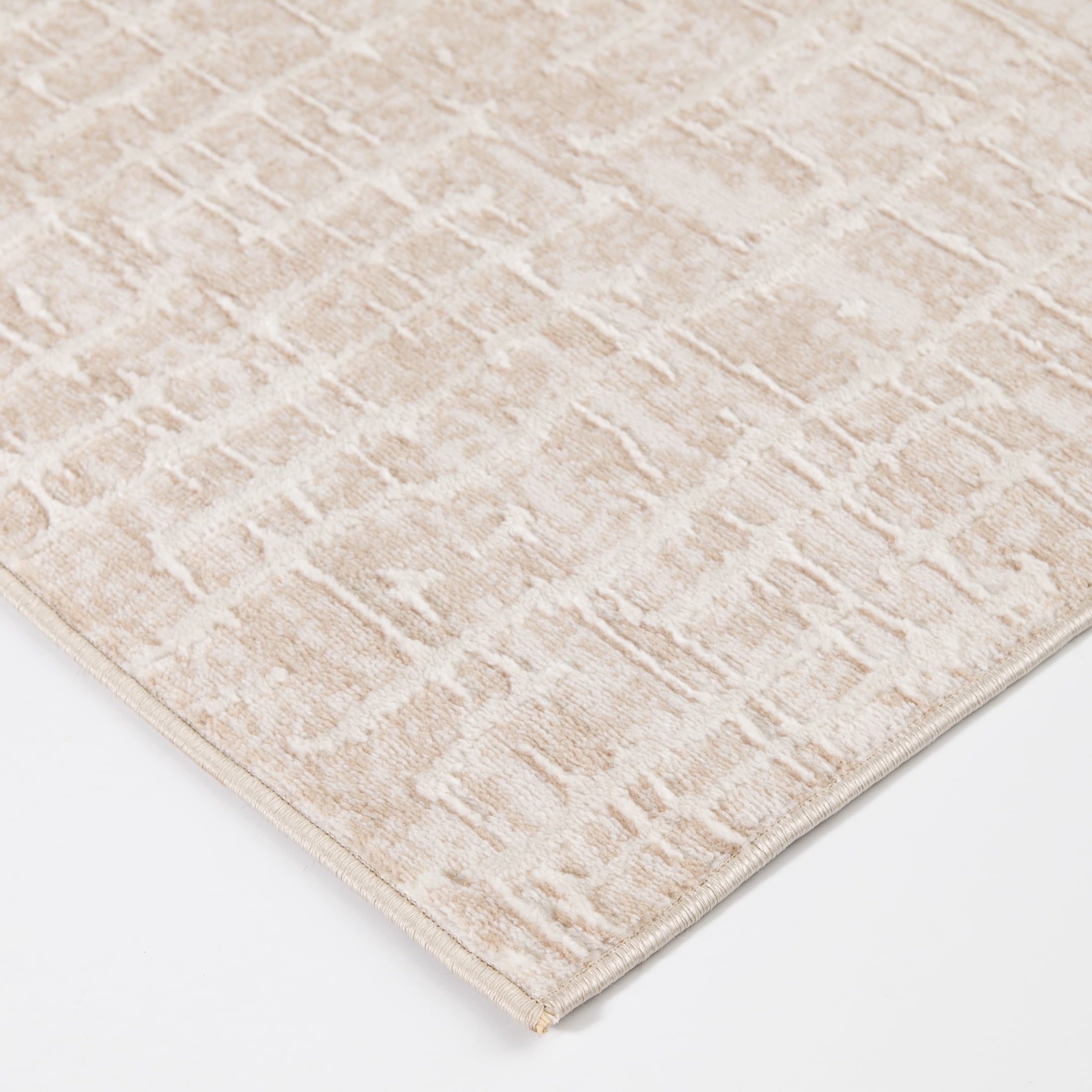 Mainstays Neutral Raised & Sculpted Abstract Indoor Area Rug, 5'x7'