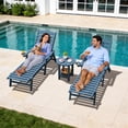 thumbnail image 5 of SERWALL Round Outdoor Side Table, All Weather Use Double Layer Patio Side Table, HDPE Adirondack End Table for Patio, Garden, Deck - Blue, 5 of 7