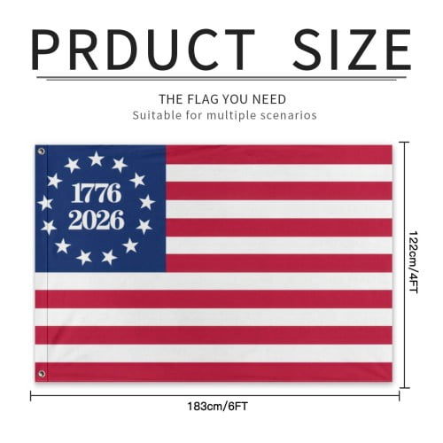 1776Bennington 250 Anniversary USA Flag 4x6 Ft Outdoor Double Sided BetsyRoss Flags 13 Colonies US 2026 American Flag with 2 Brass Grommets For Outside Indoor Decor