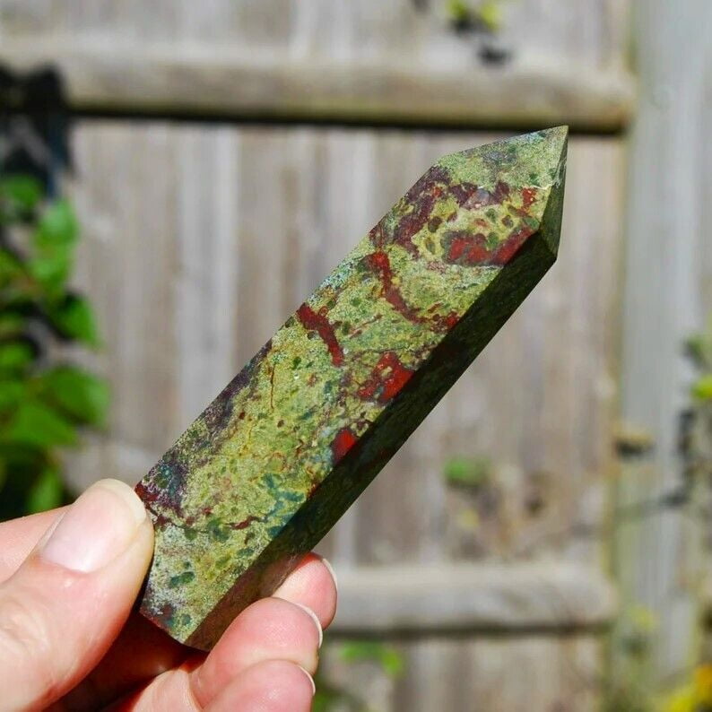 Dragon Bloodstone Healing Crystal Tower Point Wands Reiki Obelisk Mineral Rocks