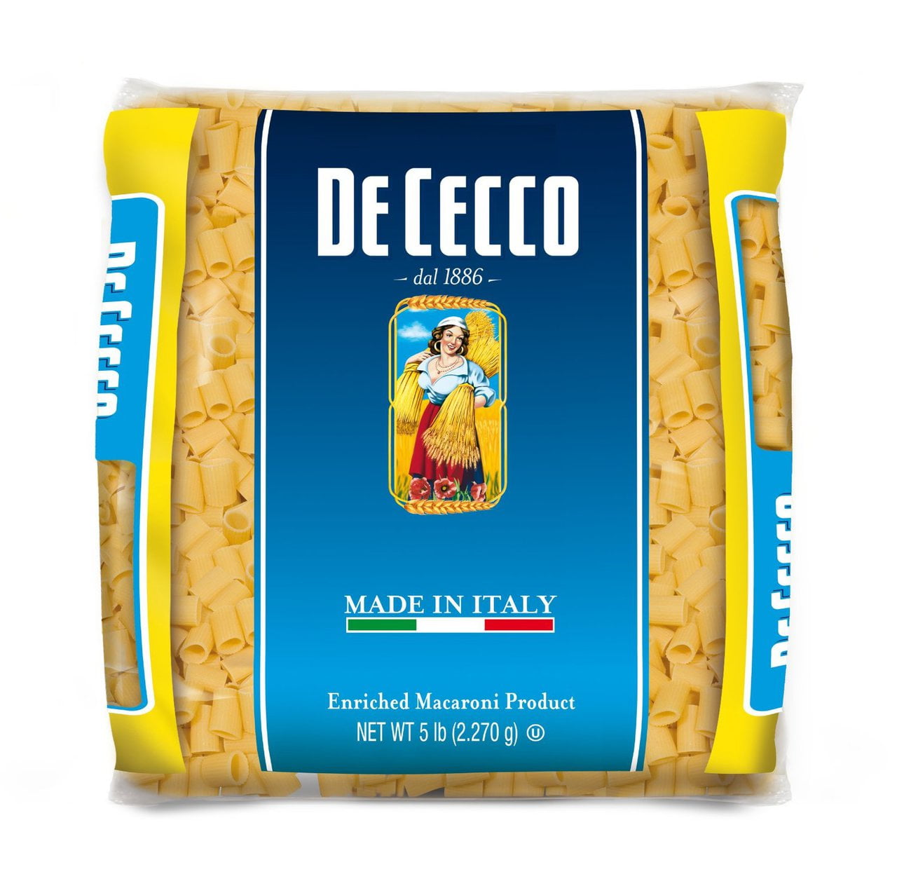 4 PACKS De Cecco Pasta, Mezzi Rigatoni, 5 Pound