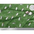 thumbnail image 2 of Soimoi Green Silk Fabric Penguin Ocean Print Sewing Fabric Yard 42 Inch Wide, 2 of 3