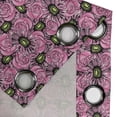 thumbnail image 5 of Ambesonne Garden Art Grommet Curtain, Roses and Gerbera, 50" x 54", Pink Pale Green, 5 of 6