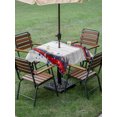 thumbnail image 5 of Square Outdoor Tablecloth with Umbrella Hole 250 Anniversary Outside Table Cloth Waterproof Patio Table Cover 4th of July Blue Red Striped Gray Wooden Zipper Tablecloths for Picnic Camping 60x60 Inch, 5 of 8