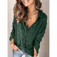 thumbnail image 2 of Camisas con cuello en V y botones para mujer, camisas de manga larga con solapa suave, holgadas, informales, elegantes, para oficina, citas, trabajo, compras, 2 of 6