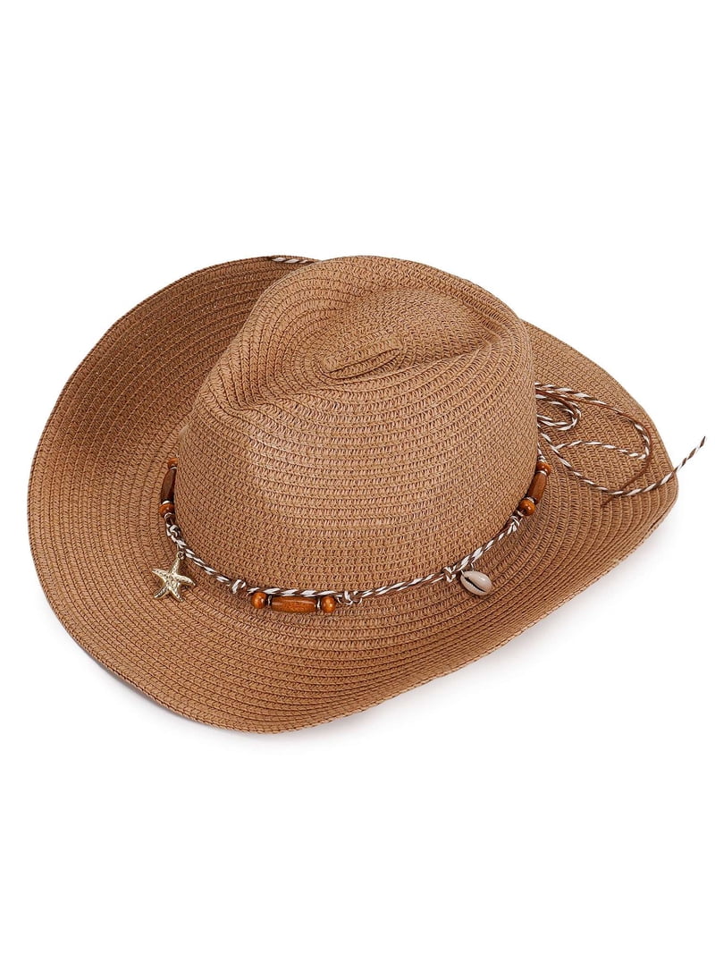 Deago Straw Cowboy Hat for Men Women Western Cowgirl Hat  display picture 2