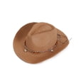 thumbnail image 2 of Deago Straw Cowboy Hat for Men Women Western Cowgirl Hat with Shapeable Wide Brim Summer Beach Sun Hat with Chin Strap (Khaki), 2 of 9