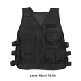 thumbnail image 4 of Chaleco de tiro para niños Tela Oxford 600d Chaleco militar de entrenamiento para guardias de seguridad para niños Chaleco de entrenamiento ajustable para niños al aire libre Negro L, 4 of 5