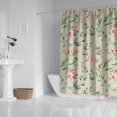 thumbnail image 2 of Waterproof Pink and White Gouache Floral Pattern Shower Curtain 72x72 Inch Boho Style Polyester Unique Shower Curtain for Bathroom Hotel Home Decor with 12 Plastic Hooks, 2 of 5