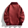 thumbnail image 4 of Maoxin Mens Jacket Men's Vintage Warm Solid Color Zipper Pocket Long Sleeved Casual Jacket Red L, 4 of 7