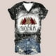 thumbnail image 1 of Pntutb moda navideña mujer casual con cuello en V blusa estampada manga corta camiseta tops Pntutb Pntutb-3195, 1 of 5
