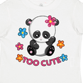 thumbnail image 4 of Inktastic Too Cute Baby Panda with Flowers Girls Toddler T-Shirt, 4 of 5