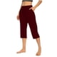 thumbnail image 1 of WILLBEST Pantalones Capri de Yoga Casuales para Mujer, Holgados, Cómodos, Deportivos, de Verano, de Pierna Ancha y Cintura Alta. Mediana, 1 of 5