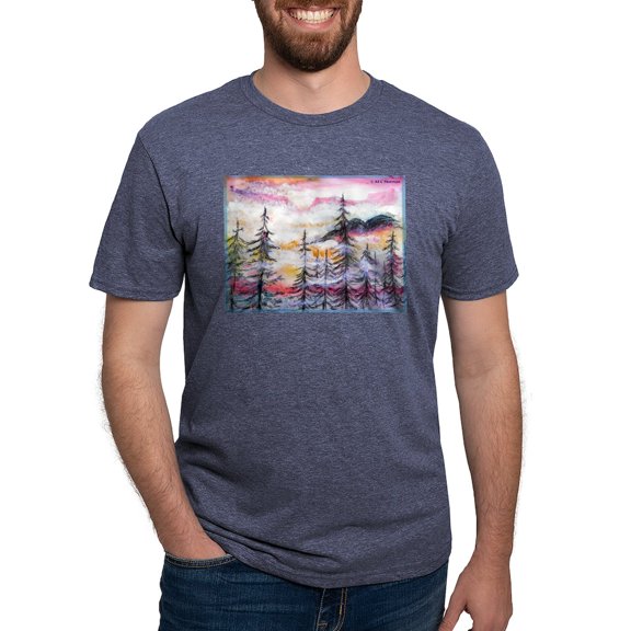 CafePress - Landscape, Colorful Art! T Shirt - Mens Tri-blend T-Shirt
