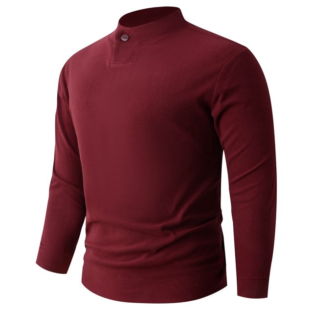 pstuiky Camisas casuales de manga larga para hombre, Suéter informal y cálido de color sólido con cuello redondo y manga larga para hombre, con base de terciopelo alemán. s