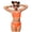 Orange, variant on Kaprioy Girls Swimsuits Bikini Set 2 Piece Bathing Suit Color Contrast Trim Swimwear