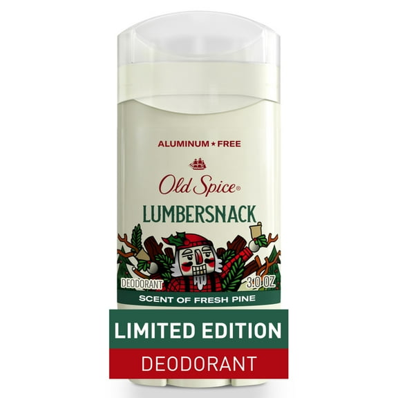 Old Spice Aluminum-Free Deodorant for Men, Holidudes Limited Edition, Lumbersnack Fresh Pine Scent, 3 oz
