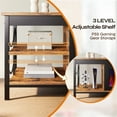thumbnail image 4 of Pinmoco Electric Fireplace TV Stand for TVs up to 65", Gaming LED Entertainment Center with Open Storage Shelves for Living Room, Bedroom, Rustic, 4 of 10