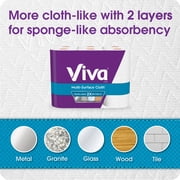 VIVA Multi-Surface Cloth Choose-A-Sheet Kitchen Paper Towels, White, 8 Double Rolls (110 sheets per roll)