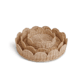 thumbnail image 5 of Scallop Rattan Round Tray Handwoven Wicker Edge Decorative Serving Organizer for Coffee Table Dining Vanity  Indoor Use, 5 of 6