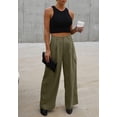 thumbnail image 2 of Pantalones cargo Dokotoo de pierna ancha y cintura alta, color verde, para mujer, 2 of 7