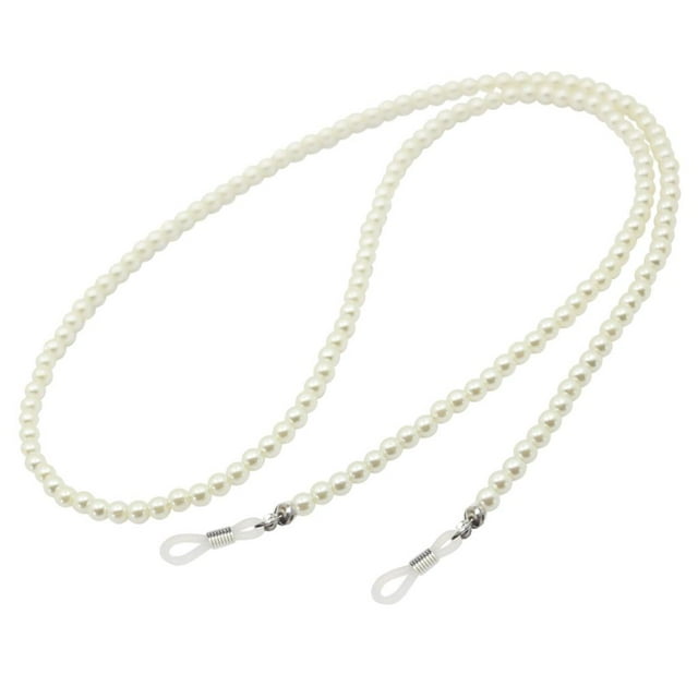 Perle Perlée Lunettes de Soleil Chaîne Lunettes de Soleil Titulaire Lanière Collier Blanc