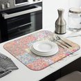thumbnail image 3 of Pioneer Flower Floral Print Pattern Dish Drying Mat for Kitchen 1 Pack, Ultra Absorbent Microfiber Dishes Drainer Mats,16"x18", 3 of 6
