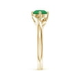 thumbnail image 3 of Angara Natural 0.75 Ct. Emerald Solitaire Ring in 14K Yellow Gold for Women (Ring Size: 3), 3 of 9