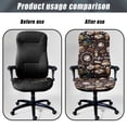 thumbnail image 4 of Xixirimido Coffee Time Pattern Office Chair Covers Computer Universal Stretchable Chair Covers Desk Chair Armrest Covers High Back Slipcovers for Rotating Chairs, Large, 4 of 6