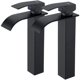thumbnail image 1 of Grifo de lavabo de cascada FlkwoH 2PCS Negro Caño alto Moderno Monomando Baño, 1 of 5