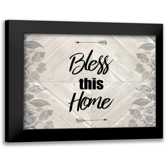 Allen, Kimberly 14x12 Black Modern Framed Museum Art Print Titled - Bless This Home Quote