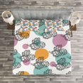 thumbnail image 3 of Ambesonne Artichoke Quilted Bedspread Set 3 Pcs, Black White Vegetable, King Size, Turquoise Apricot, 3 of 3