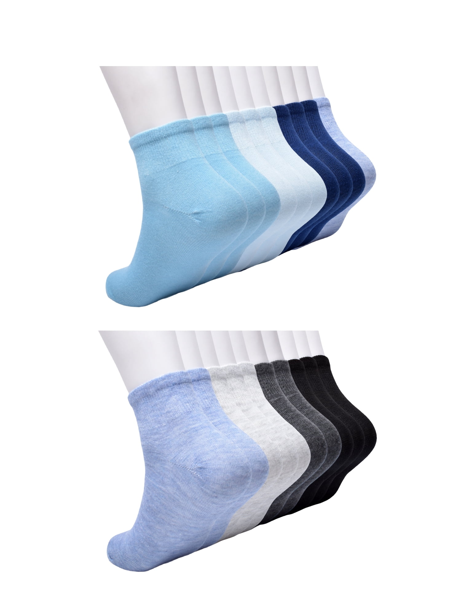 No Boundaries Women's Ankle Cut Socks, 20 Pack, Shoe Sizes 4-10