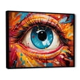 thumbnail image 2 of Designart "Colorful Eye Pop Art painting" Modern Floater Framed Canvas Print, 2 of 7