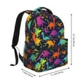 thumbnail image 2 of Zufioo Colorful Dinosaur Print Casual Student Backpack, Adjustable Shoulder Straps Multi-Function Multi-Pocket Sports Bag Travel Backpack, Unisex-One Size, 2 of 5