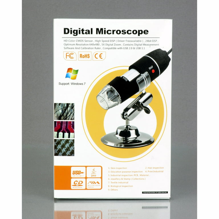 Compose Bering strædet Bangladesh AmScope 200X 8-LED USB Digital Microscope Endoscope XP/Vista/7 New -  Walmart.com