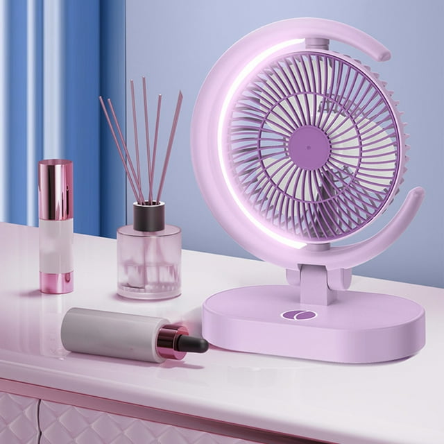 Small USB Desk Fan 4 Speeds Desktop Table Cooling Fan Plug in Power Fan
