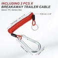 thumbnail image 2 of Uxcell Breakaway Trailer Cable, Trailer Brake Away Cable Safety Cable Straps Spring Towing Coiled Wire with Clip Red 5 ft x 0.59", 2 of 7