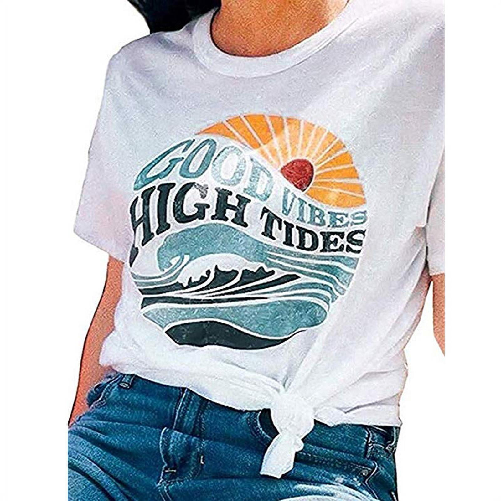 Women's Good Vibes High Tides Letter 