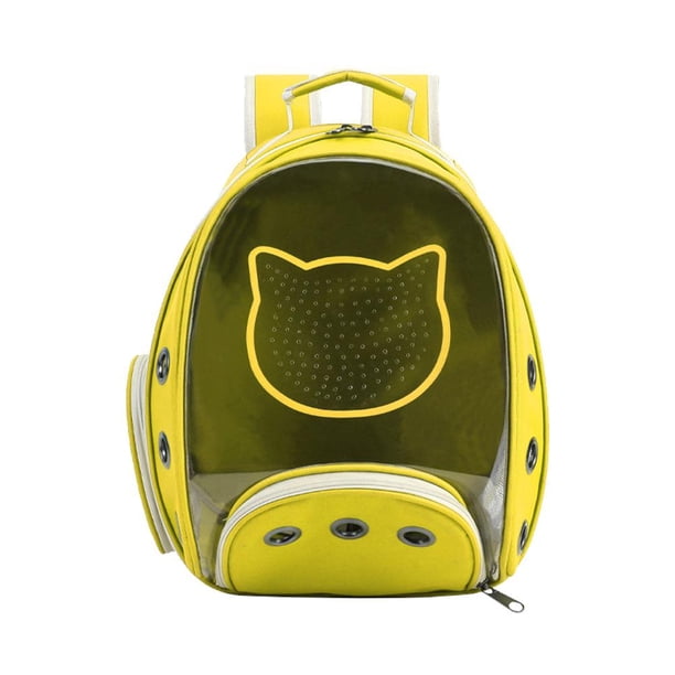 Mochila para gatos Mochila de viaje con diseño de apertura frontal para uso en exteriores (Amarillo)