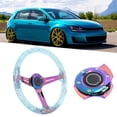 thumbnail image 1 of Car Steering Wheel 14in  Acrylic Steel Racing for ATV Kart UTV Vehicles Durable Smooth Grip Stylish Design, 1 of 7