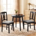 thumbnail image 2 of Gymax Wooden Dining Chairs Set of 2 w/Rubber Wood Frame Hollowed Backrest for Kitchen Black, 2 of 8